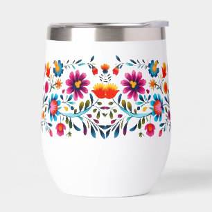 Tumbler floral folk coloré