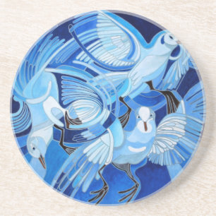 Tumbler Pigeons in Cerulean Blue Getränkeuntersetzer