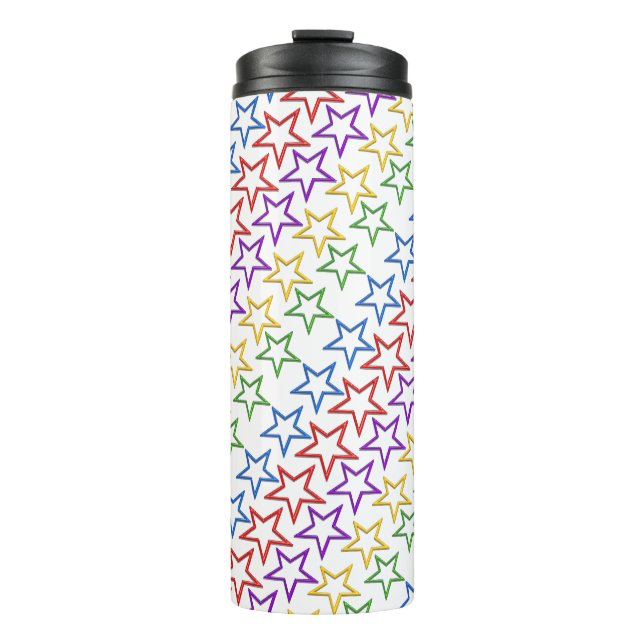 Tumbler - Reihen der farbigen Sterne Thermosbecher (Vorderseite)