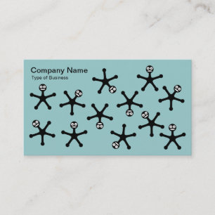 Tumblers - schwarz auf blau grün visitenkarte