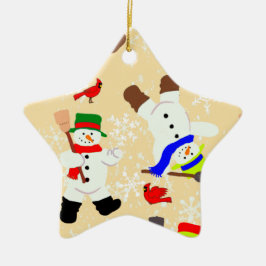 Tumblin-Schneemann-Ornament Keramik Ornament