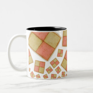 Tumbling Battenberg Cake Zwei-Tone-Kaffee-Tasse Zweifarbige Tasse