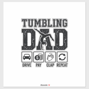 Tumbling Dad Drive Pay Klatschen Wiederholen Shirt Aufkleber