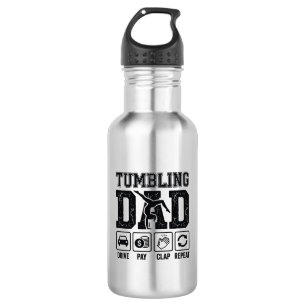 Tumbling Dad Drive Pay Klatschen Wiederholen Shirt Edelstahlflasche