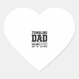 Tumbling Dad Drive Pay Klatschen Wiederholen Shirt Herz-Aufkleber