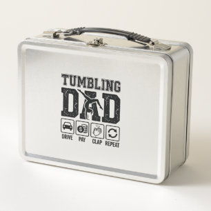 Tumbling Dad Drive Pay Klatschen Wiederholen Shirt Metall Brotdose