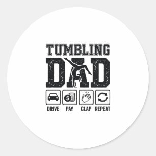 Tumbling Dad Drive Pay Klatschen Wiederholen T-Shi Runder Aufkleber