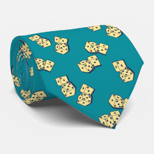 Tumbling Dice Gambling Aquamarin zweiseitig Krawatte