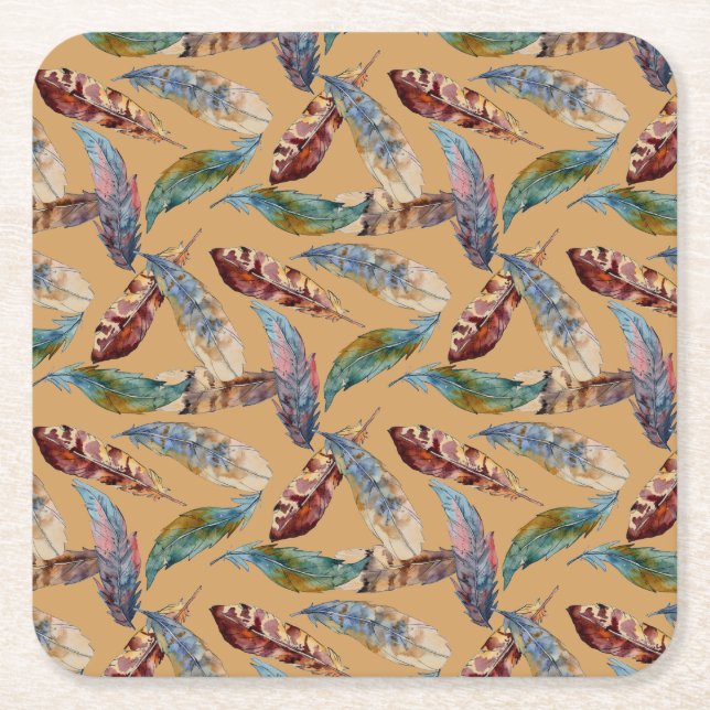 Tumbling Feathers Rechteckiger Pappuntersetzer (Vorderseite)