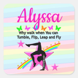 TUMBLING GYMNASTICS QUEEN QUADRATISCHER AUFKLEBER