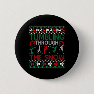 Tumbling-Gymnastik hässliche Weihnachtspullover-Pa Button