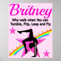 TUMBLING QUEEN GYMNASTICS POSTER PERSONNALISÉ