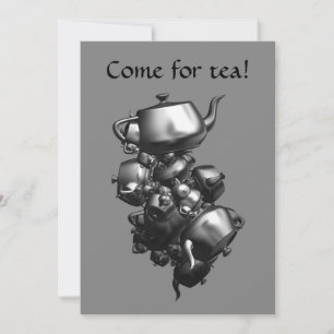 Tumbling teapots invitations à la fête du thé frac