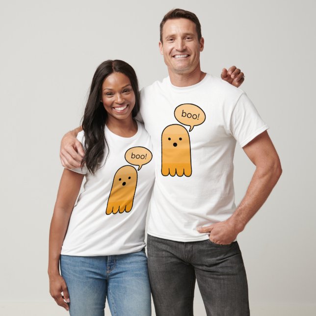Tumeric Orange Boo Ghost Halloween T-Shirt (Unisex)