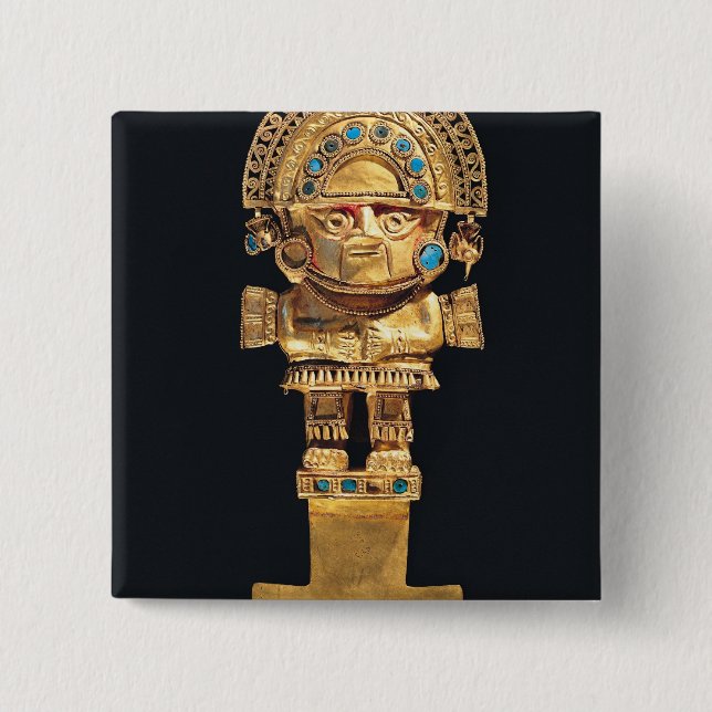 Tumi oder zeremonielles Messer in Form Button (Vorderseite)