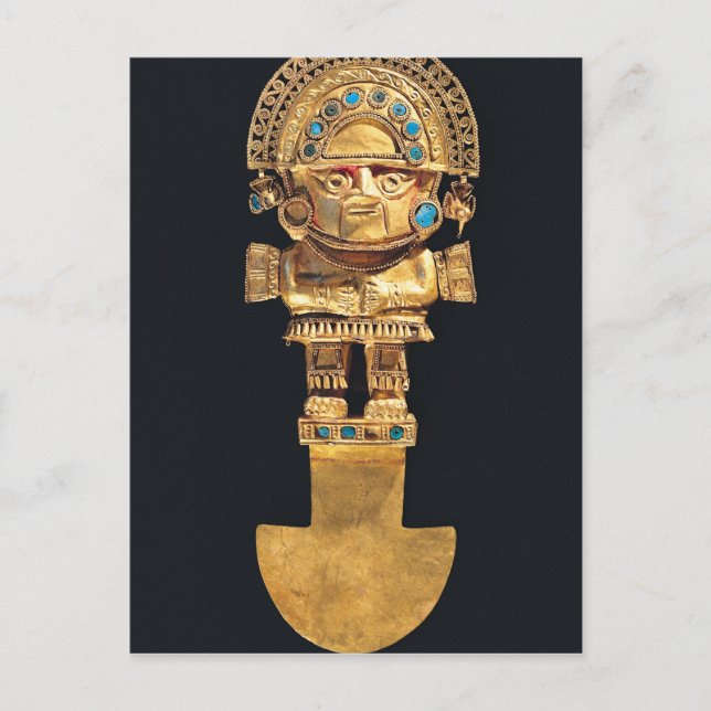 Tumi oder zeremonielles Messer in Form Postkarte (Vorderseite)