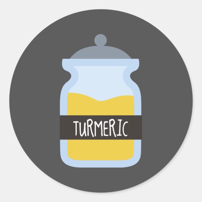 Tummergelbes Gewürz Runder Aufkleber (Vorderseite)