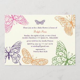 Tummy Flutters Baby shower ivoire Invitation