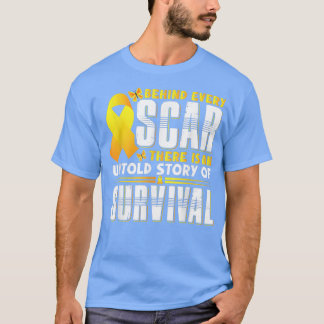 Tumorerziehungsmotivation für Kinder Gelber Ribbo T-Shirt