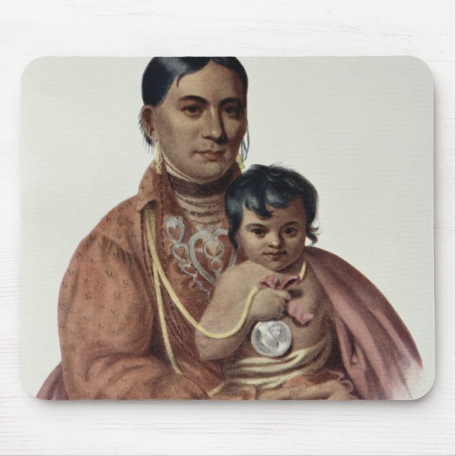 , Tun-Hon-Gehen eine Osage-Frau Mousepad (Vorne)