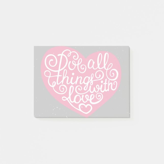 Tun Sie alle Sachen mit Liebe-Rot Post-it Klebezettel (Vorderseite)