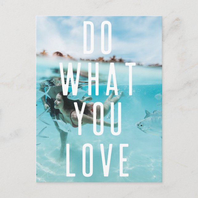 Tun Sie, was Sie Liebe | Modern Swimming Azure Adv Postkarte (Vorderseite)