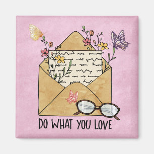 Tun Sie, was Sie Liebe Wildblumen Schmetterlinge B Magnet