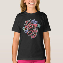 Tun Sie, was Sie zu Joy Floral und Butterfly Zitat T-Shirt