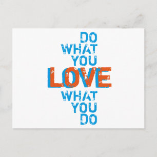 tun, was Sie Liebe, inspirierende Wortart drucken Postkarte