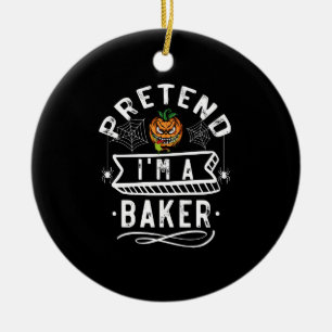 Tun wir so, als wäre ich ein Bäcker Lustiges Hallo Keramik Ornament