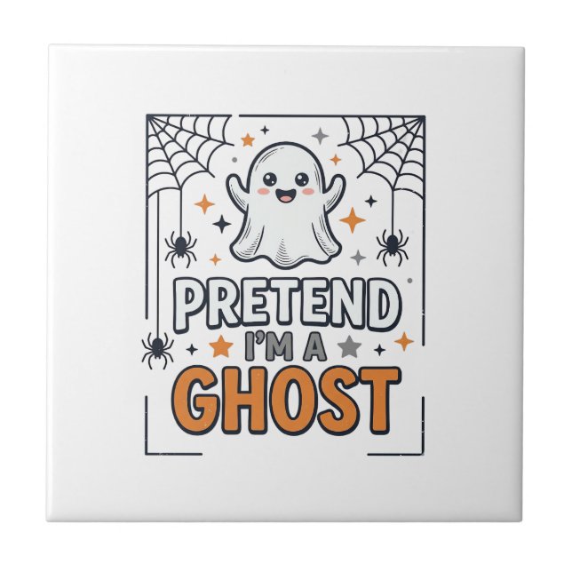 Tun wir so als wäre ich ein süßer Halloween-Geist Fliese (Vorderseite)