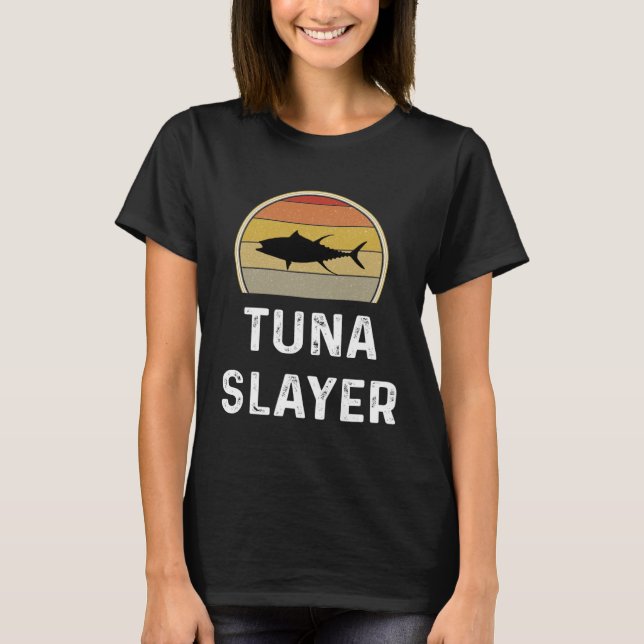 Tuna Slayer Fishing   Fisherman  Retro Fish T-Shirt (Vorderseite)
