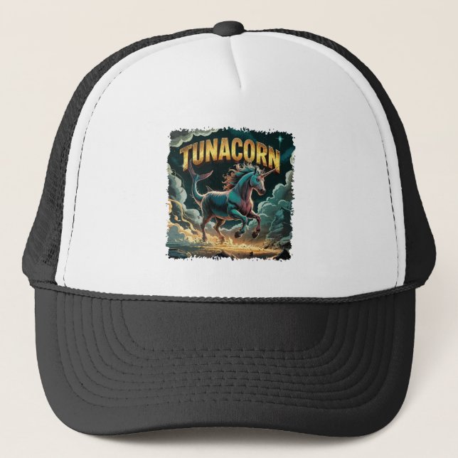 Tunacorn Illustration Combo Kreatur Funny Truckerkappe (Vorderseite)