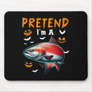 Tünche ich bin ein Lachs Halloween-Kostüm Angeln L Mousepad