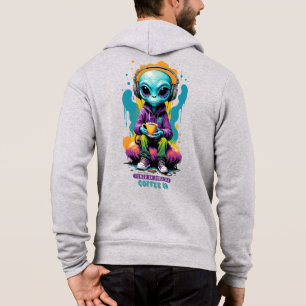 Tuned in Zoned out Coffee On Niedliche Alien Art Hoodie