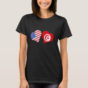 Tunesien Amerika USA Herz tunesischer Stolz tunesi T-Shirt