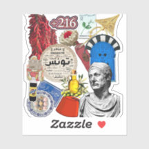 Tunesien Collage Sticker Design | Tunesische Kultu