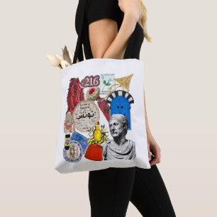 Tunesien Collage Sticker Design Tunesische Kultu Tasche