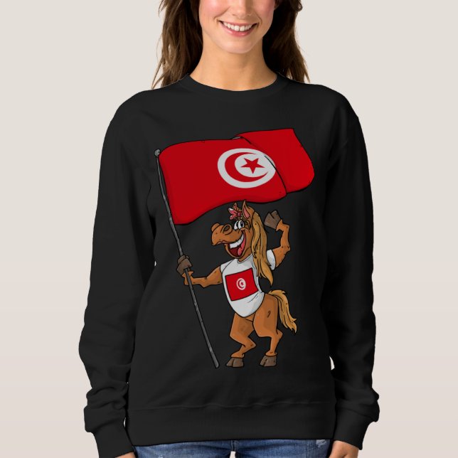 Tunesien Fan Pferd Sweatshirt (Vorderseite)