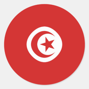 Tunesien Fisheye Flag-Aufkleber Runder Aufkleber