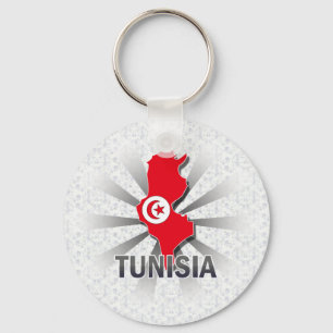 Tunesien Flag Map 2.0 Schlüsselanhänger