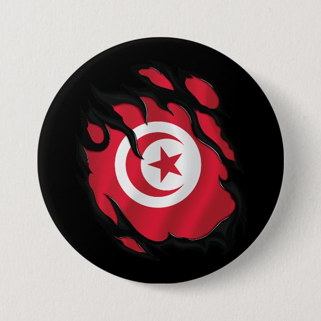 Tunesien-Flagge Button (Vorderseite)