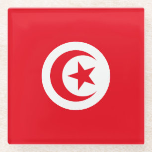 Tunesien-Flagge Glasuntersetzer