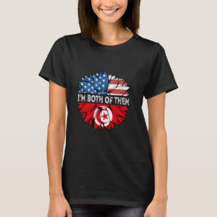 Tunesien Flagge Ich bin beide Them Sunflower USA T T-Shirt