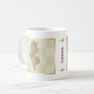 Tunesien Flagge + Karte Tasse