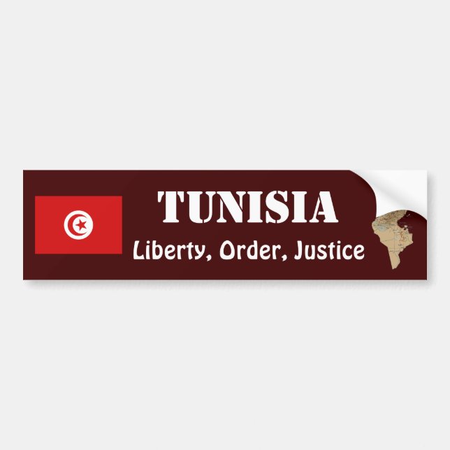 Tunesien-Flagge + Karten-Autoaufkleber Autoaufkleber (Vorne)