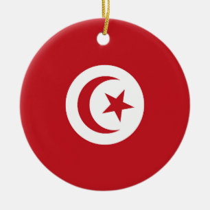 Tunesien-Flagge Keramik Ornament