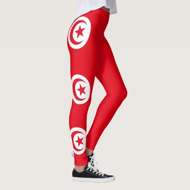 Tunesien-Flagge Leggings (Rechts)