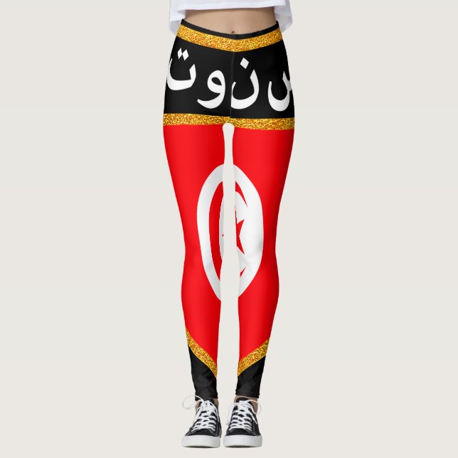 Tunesien-Flagge Leggings (Vorderseite)