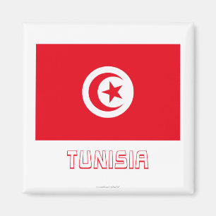 Tunesien-Flagge mit Namen Magnet